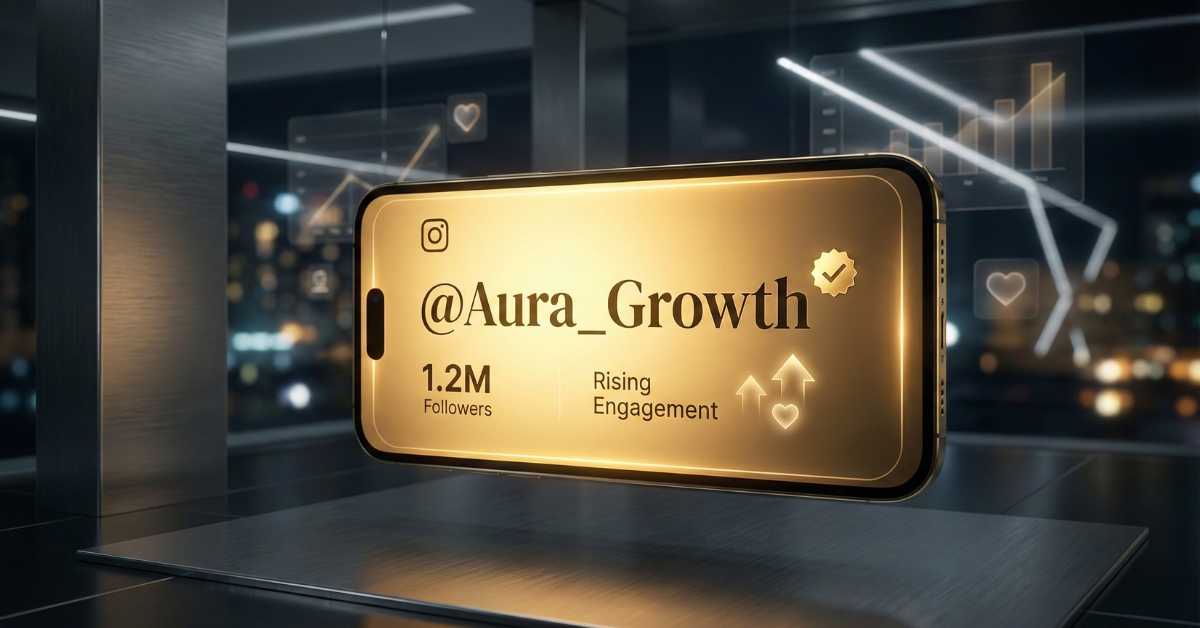 Smartphone exibindo perfil com nomes para instagram profissional de sucesso e verificado.